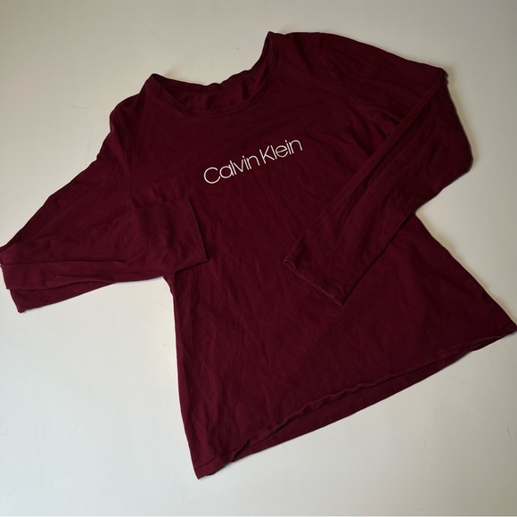 🩷CALVIN KLEIN BODY FITTING LIGHTWEIGHT LONG SLEEVE SCOOP NECK TOP SIZE SMALL - Picture 3 of 7